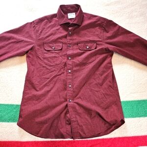 ​Ramblers Way 100% Wool Shirt L - Red Black Check - Made in USA